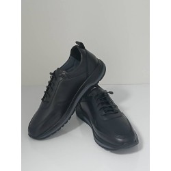 خرید کفش چرم طبیعی مردانه ضیا مشکی | Ziya Genuine Leather Sneaker