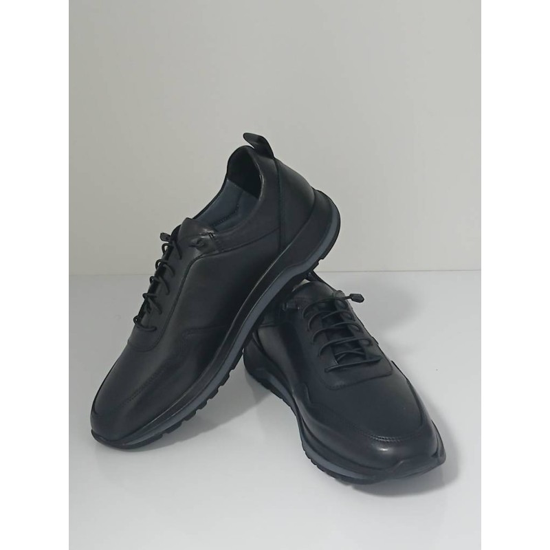 خرید کفش چرم طبیعی مردانه ضیا مشکی | Ziya Genuine Leather Sneaker