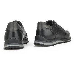 خرید کفش چرم طبیعی مردانه ضیا مشکی | Ziya Genuine Leather Sneaker