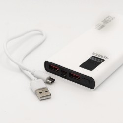 پاوربانک ADATA 20000 میلی‌آمپر با نمایشگر دیجیتال و شارژ سریع + کابل T